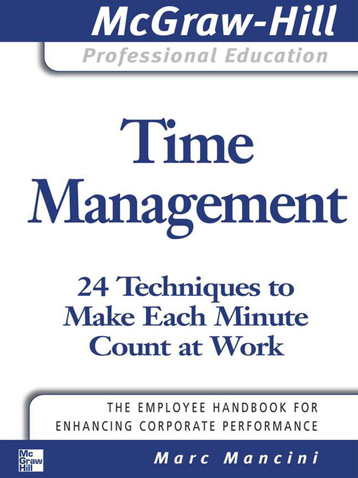 Title details for Time Management by Marc Mancini - Wait list